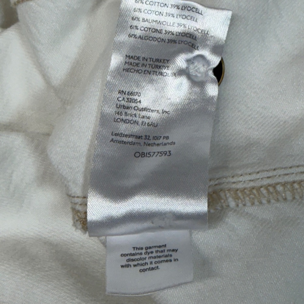 Pilcro Anthropologie White Denim Dress Shirt Jacket Oversized Medium - Picture 9 of 9